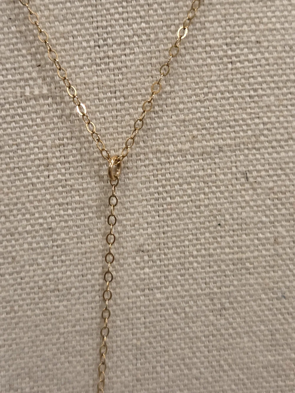 Delicate Gold Tone Y-Necklace - Elegant Bar Pendant - 1/20 14k GF